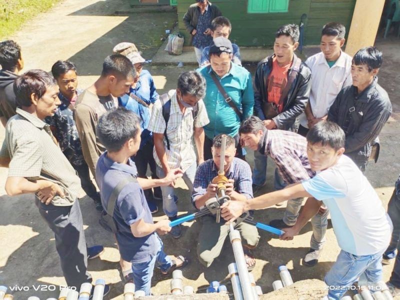 Participants learn trades like plumbing/fitting during the skill development training under Jal Jeevan Mission (JJM) support activities in Kiphire in October 2022. (Morung file Photo/Handout)